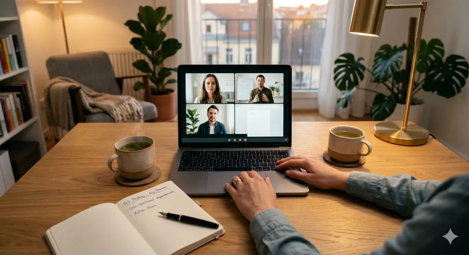 Online samenwerken zonder stress: teams communiceren via videomeetings en chatapps met duidelijkheid, rust en focus